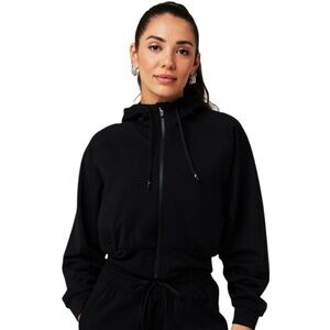 Fabletics Cold Weather Full-Zip Cropped Hoodie 4-way Stretch Hidden Pockets NWT